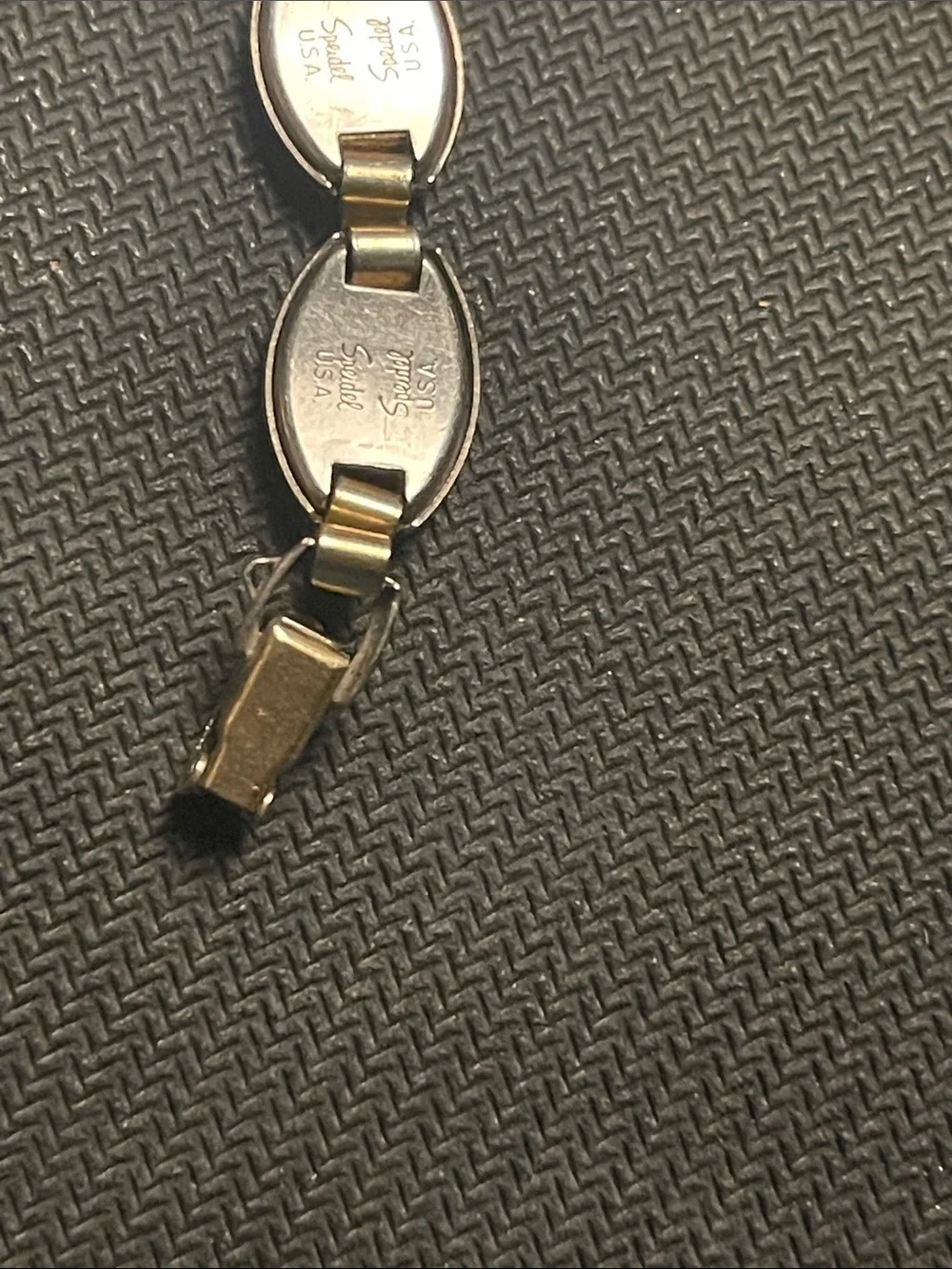 Vintage Women's Baylor Gold Oval Link Bracelet Watch with Crystals. 10k GF bezel